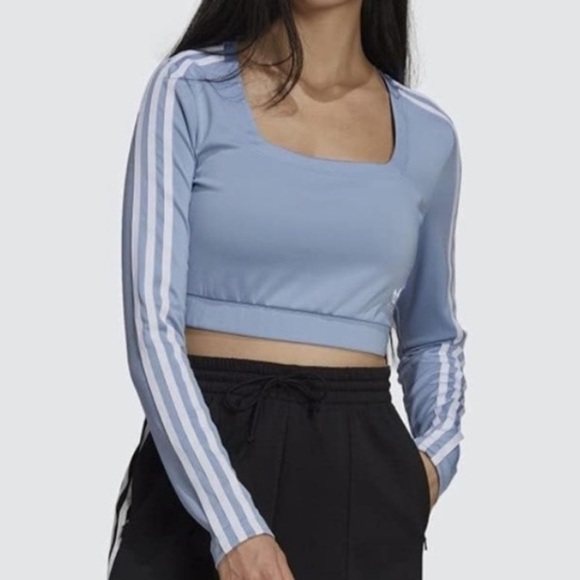 adidas Tops - Adidas Three Stripe Athleisure Long Sleeve Top Women Size Large